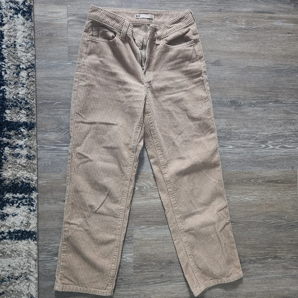 Light Brown Ribbed Pants - Picture 3 of 4